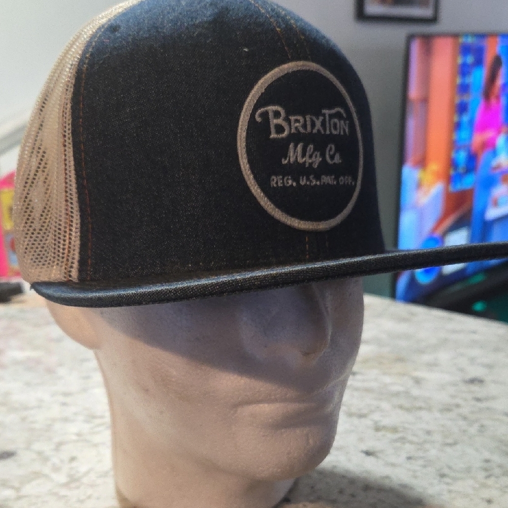 Brixton Denim and Tan Cap